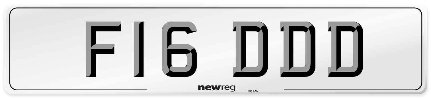 F16 DDD Number Plate from New Reg